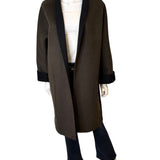 VINCE Reversible Collarless Wool-Cashmere Blend Coat NWT Size L