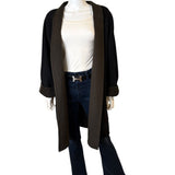 VINCE Reversible Collarless Wool-Cashmere Blend Coat NWT Size L