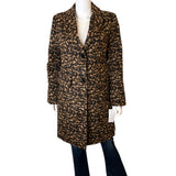 MICHAEL KORS Leopard Print Wool Blend Coat NWT