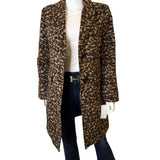 MICHAEL KORS Leopard Print Wool Blend Coat NWT