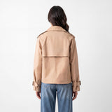 ATTENTIF PARIS Khaki Double-Breasted Cropped Jacket