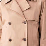 ATTENTIF PARIS Khaki Double-Breasted Cropped Jacket