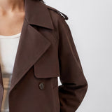 ATTENTIF PARIS Brown Double-Breasted Cropped Jacket