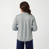 CINQ À SEPT Dale Ruched Sleeve Cupro Satin Jacket
