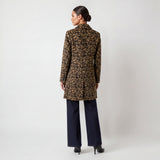 MICHAEL KORS Leopard Print Wool Blend Coat