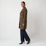 MICHAEL KORS Leopard Print Wool Blend Coat