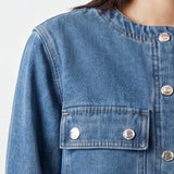 VERONICA BEARD Brandy Quilted Crop Denim Jacket