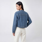 VERONICA BEARD Brandy Quilted Crop Denim Jacket