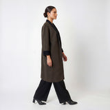 VINCE Reversible Collarless Wool-Cashmere Blend Coat