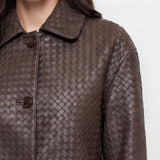 Woven Leather Jacket | Espresso Brown (Coming Soon)